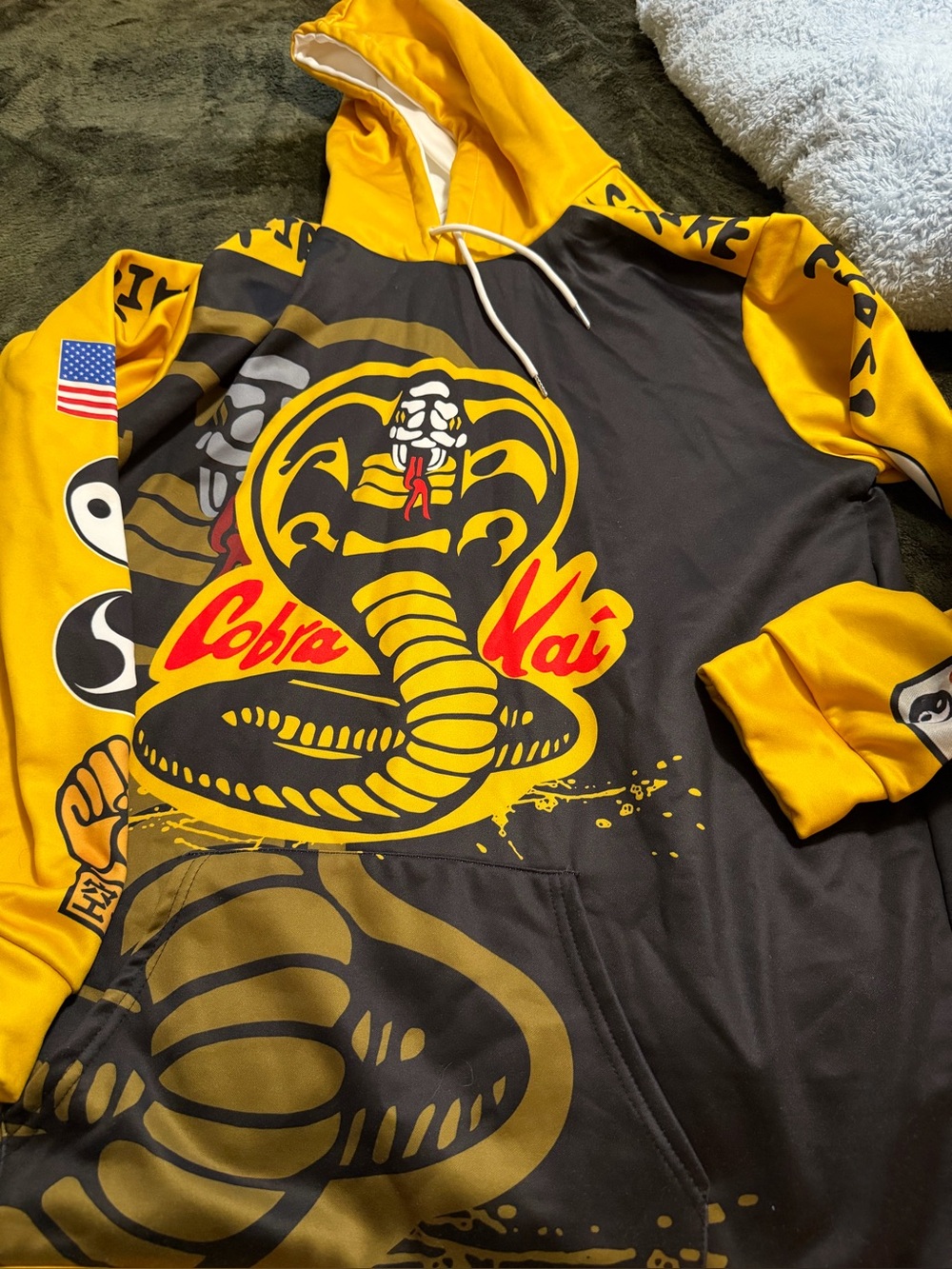 Cobra Kai Yellow & Black Logo Pullover Hoodie